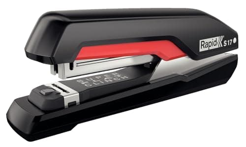 Image of Rapid Supreme S17 Full Strip Stapler, 30 Sheet Capacity, Super Flat Clinch Stapling, Black/Red, 5000538