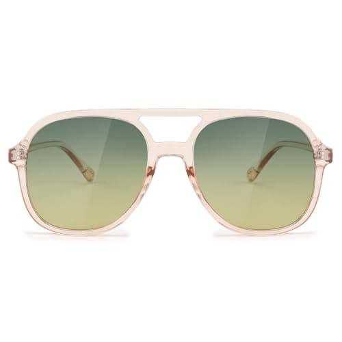 Image of FEISEDY Retro Pilot Sunglasses for Women Men Classic Square Shades Trendy Sun Glasses UV400 Protection B2394