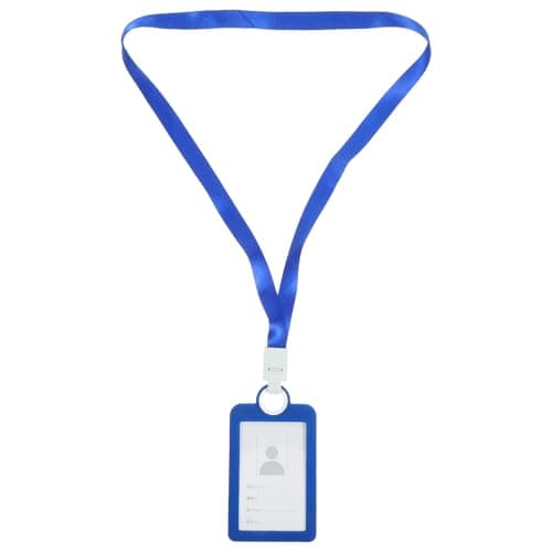 Image of SWETRACE Blue Silicone Id Card Holder with Lanyard, Anti-wear Badge Sleeve Protector for Id and Library Cards, Suitable for Factory Workers and Teachers