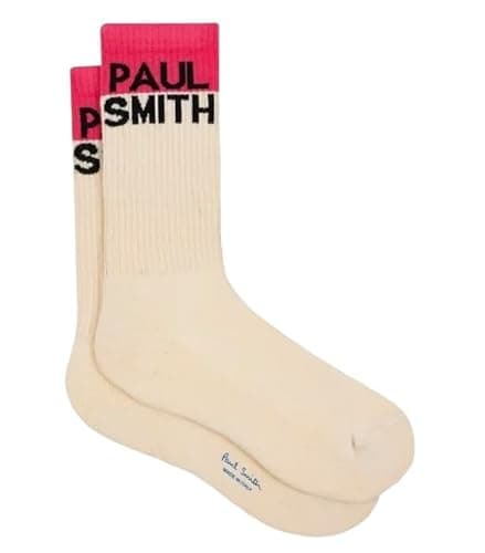 Image of Paul Smith PS Chidi Logo White Pink Sport Socks. One Size