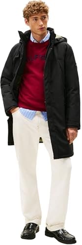 Image of Tommy Hilfiger Men’s Tech Padded Parka with Hood, Black (Black), L