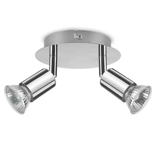 Image of ROMKE Round 2 Way Adjustable Ceiling Spotlight, GU10 LED Ceiling Light Rotatable for Bedroom, Living Room and Kitchen, GU10 Bulb Not Included