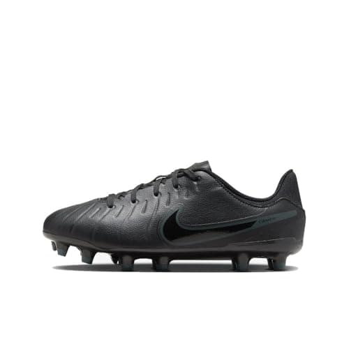 Image of Nike Unisex Kids Legend 10 Academy Fg/Mg Football Shoe, Black Black Deep Jungle, 3 UK