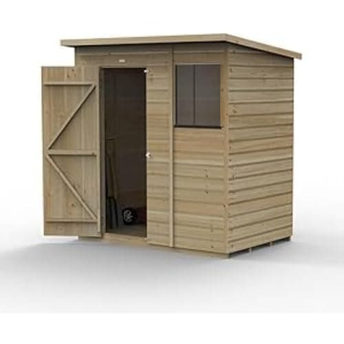 Image of Forest Garden Beckwood 6x4 Pent Shed | 1 Window ||25 Year Anti-Rot Guarantee