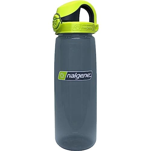 Image of Nalgene Sustain Tritan BPA-Free On The Fly Water Bottle Made with Material Derived from 50% Plastic Waste, 24 OZ, Charcoal with Lime