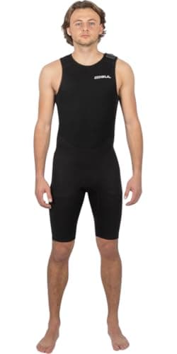 Image of Gul Mens Response 3/2mm Flatlock Short John Wetsuit - Black - Easy Stretch