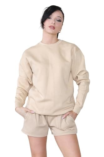 Image of Super Nova Sweatshirts for Women UK | Women's Classic Sweatshirt | Multiple Colors & Sizes | Women's Sweatshirt (UK, Alpha, L, Regular, Regular, 1, Sand)