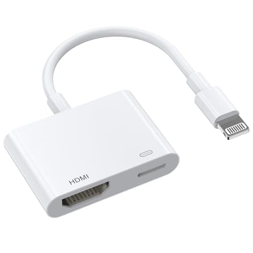 Image of [Apple MFi Certified] Lightning to HDMI Adapter,1080P Video & Audio Sync Screen Converter Digital AV Adapter with Charging Port for iPhone14 13 12 11 XS XR X 8 7,iPad to HD TV/Monitor/Projector White
