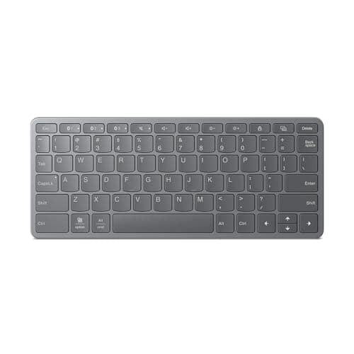 Image of Lenovo Multi-Device Wireless Bluetooth Keyboard, Connect Up to 3 Devices Simultaneously, Compatible with iOS, Android, Windows, Slim Profile, Rechargeable, 60-Hour Battery Life, Iron Grey