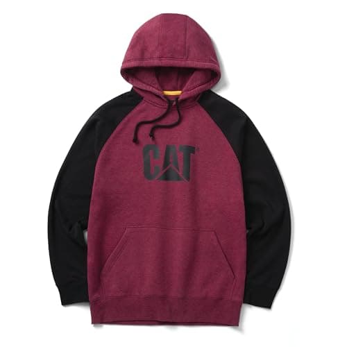 Image of CAT Caterpillar Raglan H Sweatshirt Adults Red Extra Extra Large Mens