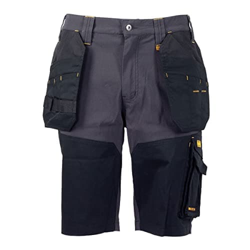 Image of DEWALT Mens Hamden Pro-Stretch Work Shorts Waist 30" inches Constructed from Pro-Stretch Fabric, Twin Holster Pockets a Lined Mobile Phone Pocket and Twin Rear Pockets Black/Grey