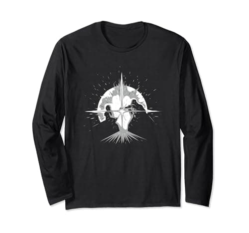 Image of Obi Wan Saber Silhouette Fight Long Sleeve T-Shirt