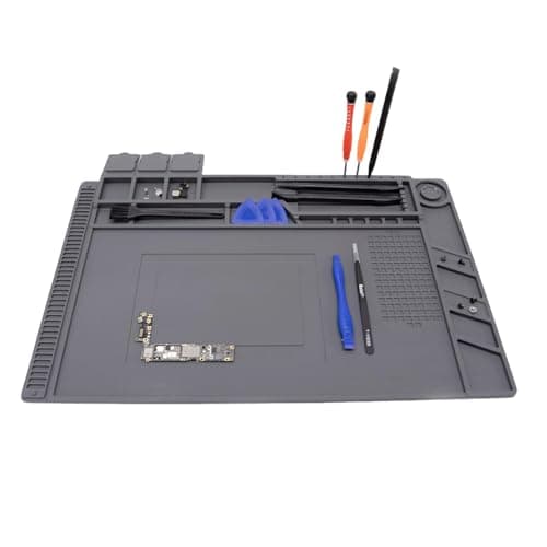 Image of Luckwaii Soldering Mat 500°C Silicone Work Solder Mat Heat Resistant 45x30cm Anti Static Magnetic Electronics Repair Pad with Scale Ruler and Screw Position for Electronic Phone Laptop Watch Repair