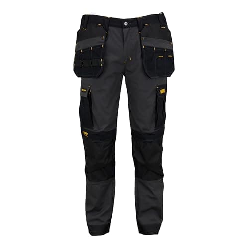 Image of DEWALT Lightweight Slim Fit Trousers 38W 31L Grey/Black