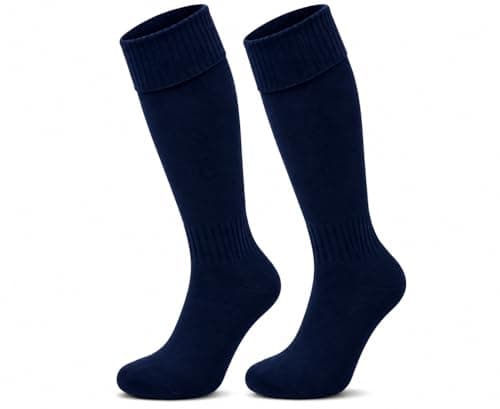 Image of ITRAT Kids Football Socks, Boys Rugby Hockey Running Socks, 7-14 Years, Navy, 2 Pack
