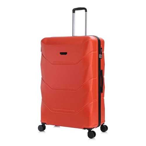 Image of Rocklands® Extra Large Suitcase 32 Inch Hard Shell Thick ABS with TSA Lock 4 Dual Spinner Wheels Lightweight Luggage Durable Travel Trolley Case, Orange