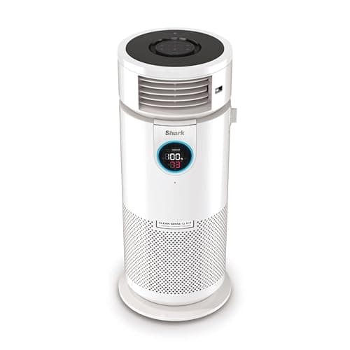 Image of Shark Clean Sense 3-in-1 Air Purifier, Heater and Fan, HEPA Filter, 500 Sq.Ft, Oscillating, Captures 99.98% of Particles for Clean Air, Dust, Smoke and Allergens, White