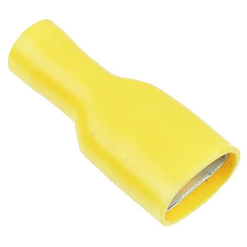 Image of 50 x Yellow 9.5mm Insulated Female Spade Crimp Connector 10-12AWG (Pack of 50)
