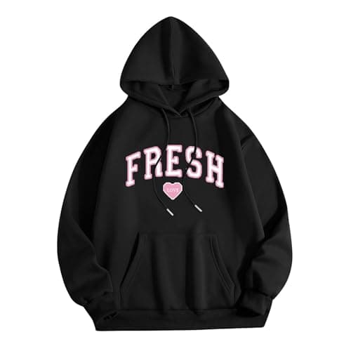 Image of Fresh Love Hoodie Sturniolo Lightweight Hoodie Women Men Printin Letterg Top Letter Womens Fashion Half Zip Black
