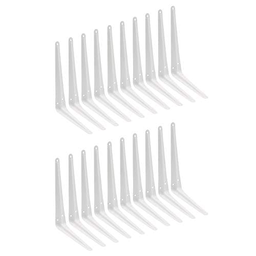 Image of EAI London Shelf Brackets | White 250x200mm / 10x8 Inch Shelving Support Bracket | Pack of 20