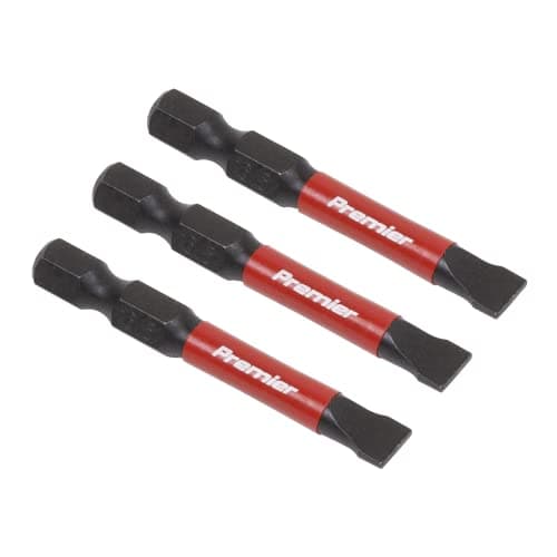 Image of Sealey 3pc 50mm Slotted 6.5mm Impact Power Tool Bit Set - AK8228
