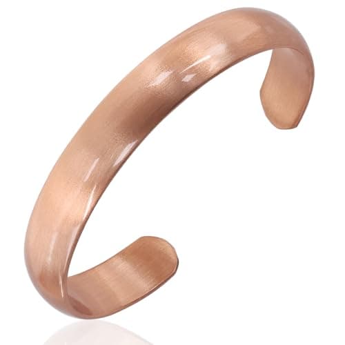 Image of BioMag Pure Copper Bracelet for Men and Women – 100% Solid, Raw and Uncoated Handmade Vintage Cuff Bangle (Vintage and Minimalist)