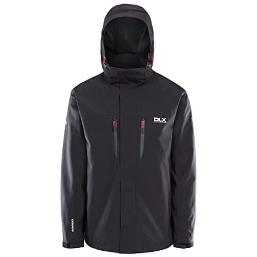 Image of Trespass DLX Mens Waterproof Jacket with Zip Off Hood, Pockets and Taped Seams Oswalt