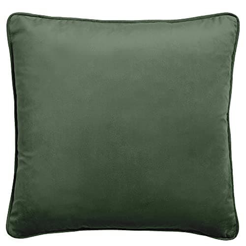 Image of Laurence Llewelyn-Bowen - Plain Bottle Green Velvet Cushion - 43 x 43cm - Luxury Velvet Cushion in Green - Filling/Padding Included - Dark Green Cushion - Montrose Collection