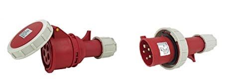 Image of JCE 32 Amp 5 Pin Red Trailing Plug & Socket 415V IP67 Waterproof. Industrial 3 phase