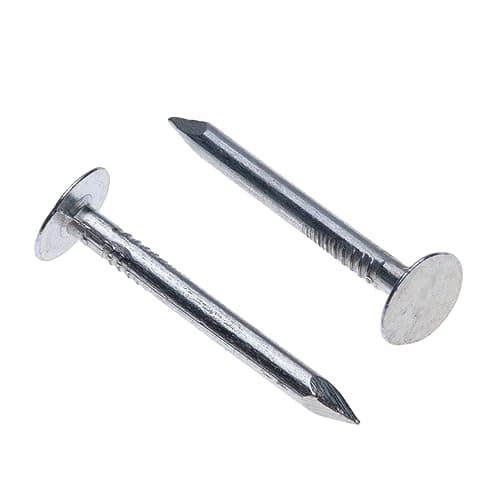 Image of Clout Nails 30mm (Pack of 100) Extra Large Head Galvanized Shed Roofing Felt Tacks for DIY and Crafts Home Decor Woodwork Furniture and Construction Outdoor Wood Fence Roof Tiles (30mm x 2.8mm)
