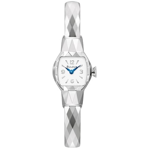 Image of Bulova Ladies Limited Edition American Girl 2 Hand Silver Stainless Steel Quartz Bangle Watch Style:96L333