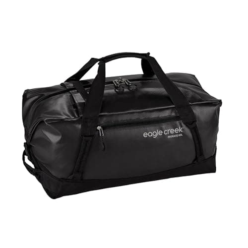 Image of Eagle Creek Migrate Duffle Bag 60L I Recycled Water-Resistant Material I Backpack Travel Holdall I 60L Capacity I Midnight Black