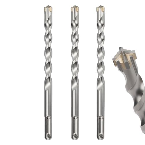 Image of MOXPIFY 12mm Masonry Drill Bit 160mm Long, Hammer SDS Drill Bit for Reinforced Concrete, Brick Walls, SDS Plus Shank (12mm x 160mm x 3)