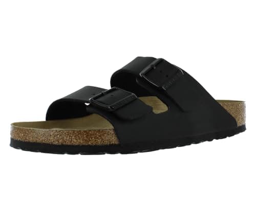 Image of Birkenstock Unisex Arizona Birko-Flor Sandals, Core Black/Brown/Black, 11 Women/9 Men