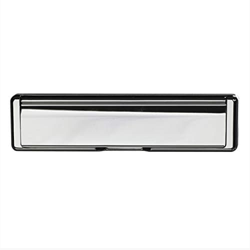 Image of 12" Fab & Fix Nu Mail Letterplate Premium Heavy Duty Sprung Letter Box Upvc Wood Door - Suitable for Mid-Rails and Composite Doors 40-80mm Thick (Hardex Polished Chrome)