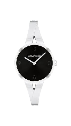 Image of Calvin Klein Analogue Quartz Watch for Women Joyful Collection with Silver Stainless Steel Bangle Bracelet - 25100026