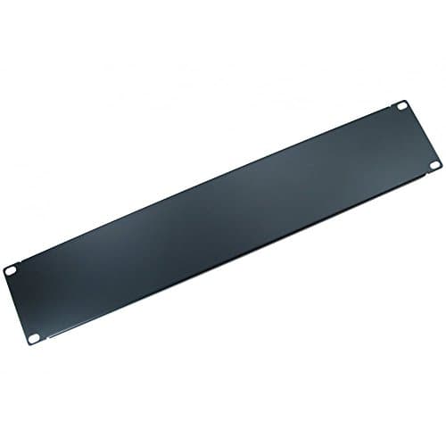 Image of rhinocables Network Patch Panel Rack Holder Mountable RJ45 Ethernet Hub for 19" Racks for Wiring, Cables and Network Management Blank Plate (2U 19in)