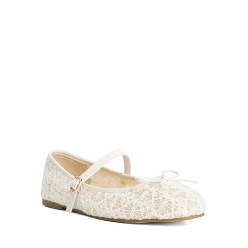 Image of Dune London Ladies HUCKY Lace Mary-Janes Size UK 6 Ballet Pumps Cream