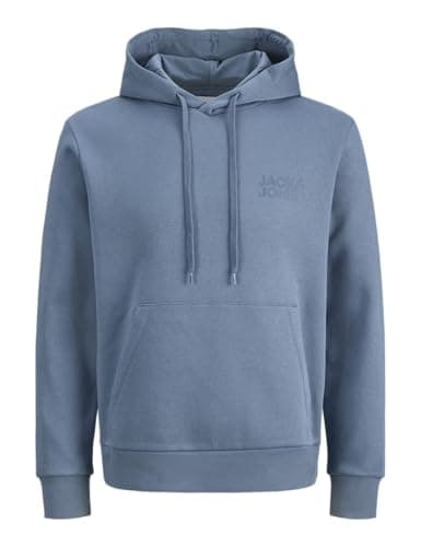 Image of JACK & JONES Mens Jjecorp Logo Sweat Hood Noos, Blue Mirage, XXL UK