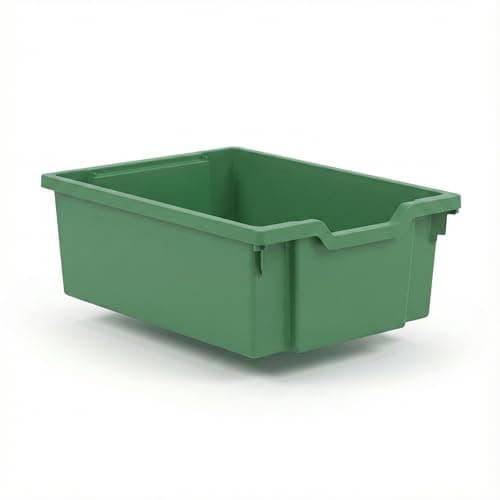 Image of Horison Industries A4 Gratnells Plastic Trays 150x312x427mm, Green, 10 Pack A4 Storage Boxes Paper Tray Organiser, Heavy Duty Plastic Storage Boxes Stackable Office Trays, Paper Organiser