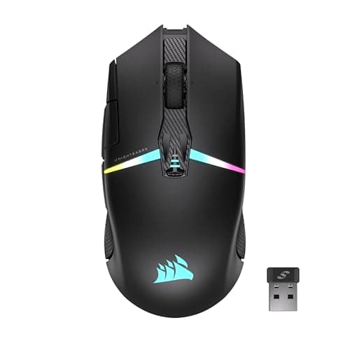 Image of Corsair NIGHTSABRE RGB WIRELESS Gaming Mouse for FPS, MOBA - 26,000 DPI - 11 Programmable Buttons - Up To 100hrs Battery - iCUE Compatible - Black