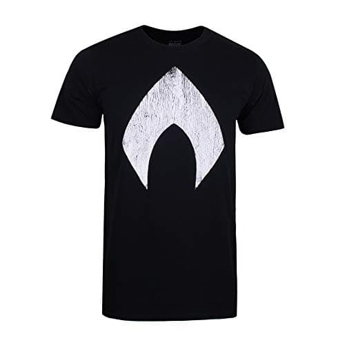 Image of DC Comics Aquaman Logo Men's T-Shirt, Black (Black Blk), M