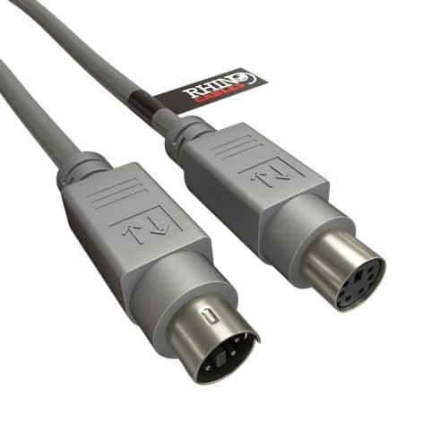Image of rhinocables PS2 PS/2 Keyboard or Mouse Extension Cable, Male to Female Extender Cord suitable for Most Hard-Wired keyboards/Mice with PC Computer Laptop (2m)
