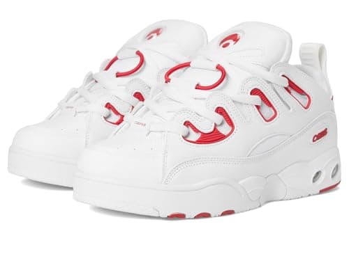 Image of Osiris Men's D3 E Skate Shoe, White/Red/White, 5 UK