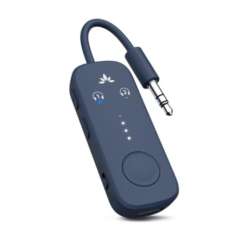 Image of Avantree Relay - Airplane Bluetooth 5.3 Adapter with Qualcomm aptX Adaptive, Supports 2 AirPods or Headphones, 20H Playtime, 3.5mm AUX Jack Wireless Audio Transmitter for Planes, Airline, Travel