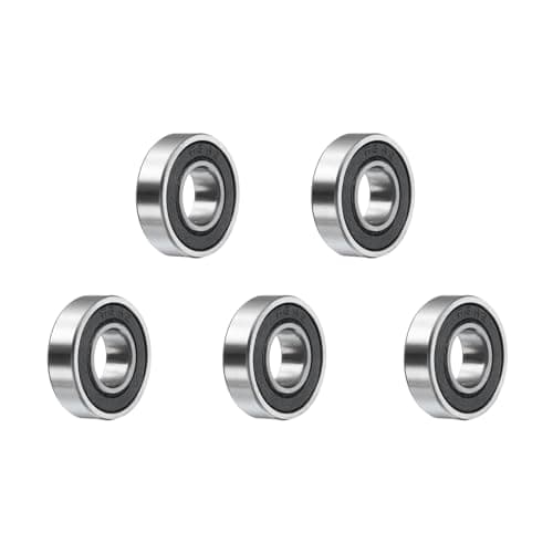 Image of sourcing map 5pcs R8-2RS Deep Groove Ball Bearings 1/2" ID x 1-1/8" OD x 5/16" Height P5 Miniature Bearings Double Metal Shielded Chrome Steel Z3 Bearing for Engineering Machinery, Black