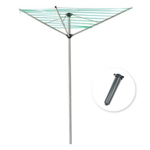 Image of KCT 3 Arm Outdoor Rotary Washing Line Clothes Airer 30m Drying Area Clothing Dryer