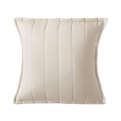 Image of Silentnight Supersoft Quilted Cushion - Stylish Soft Touch Super Comfy Bed Sofa Cushion - Retain Shape Filled with Bouncy Fibres - Removable Machine Washable Cover and Non-Iron Fabric 45x45cm, Natural