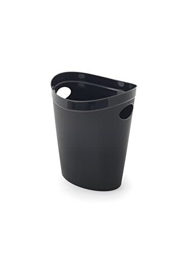 Image of Addis Plastic Waste Paper Bathroom Bedroom Office Trash Bin, Black, 12 ltr