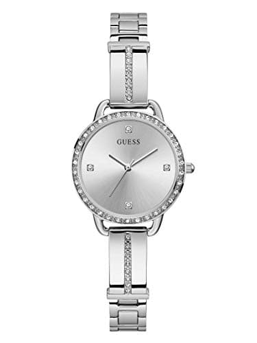 Image of GUESS Women's Quartz Watch with Stainless Steel Strap, Silver, 16 (Model: GW0022L1)
